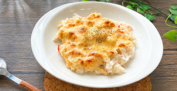 白菜とカニカマのクリームドリア