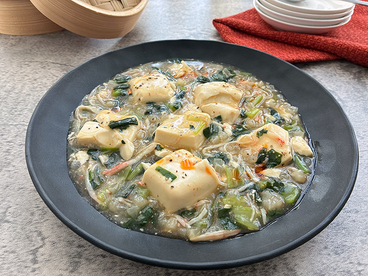 かぶと小松菜のとろとろ中華餡かけ豆腐