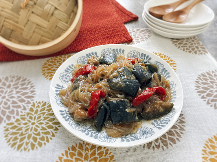 ~五香粉が香る~なすと春雨の中華甘味噌和え